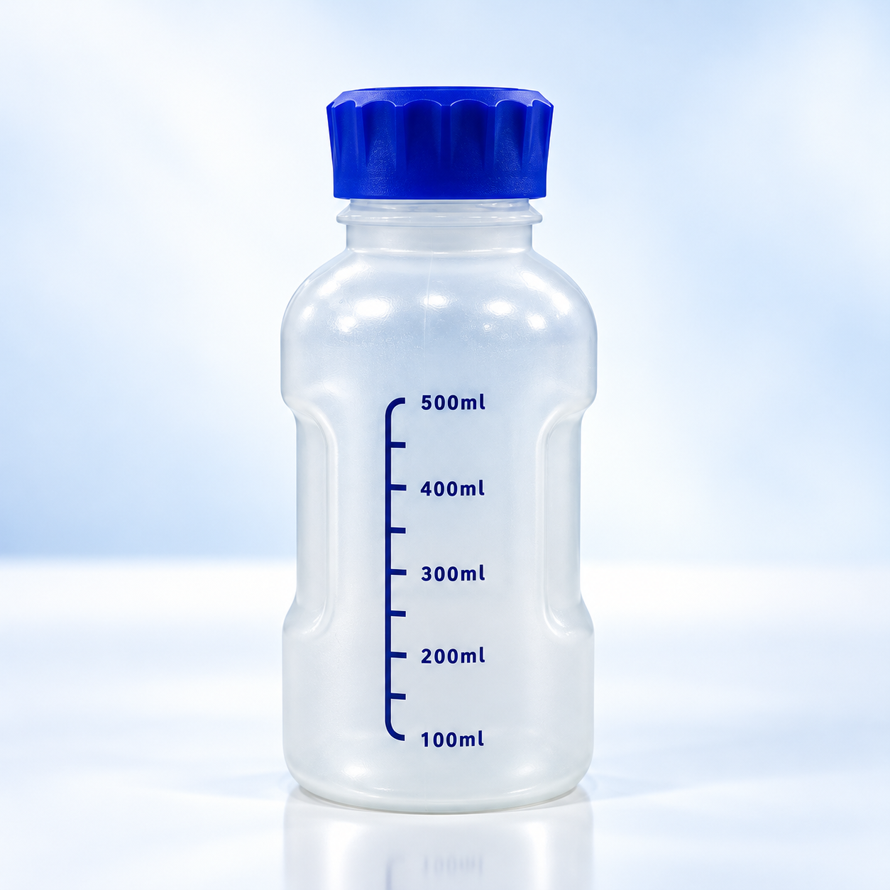 Flacon de réactif PP de 500 ml avec ligne d'échelle