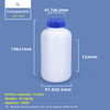 Bouteille en plastique HDPE à large goulot de 1 L avec ligne d'échelle et bouchon intérieur
